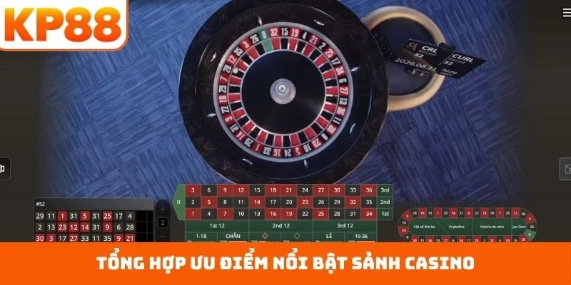 Casino KP88 5 Tổng hợp ưu điểm nổi bật sảnh casino